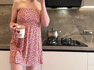 stepmom gets horny and climbs on stepson's big cock while girlfriend watches!