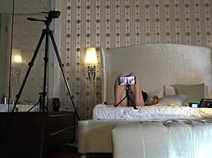 Hot Brunette In See-Through Dress Teases Guy