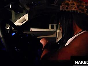 Big booty ebony Jayla Foxx fucking at the christmas tree lot