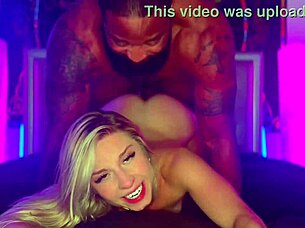 Hot blonde cheerleader Kait gets bred with monster cock and cum in mouth!