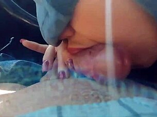 amateurs sucking cock in the car.