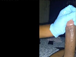 pretty girl gives handjob with spit