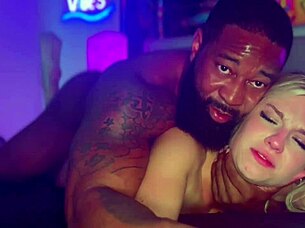 Hot blonde cheerleader Kait gets bred with monster cock and cum in mouth!