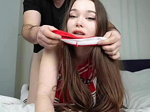 fucked the cheerleading captain roughly in her ass