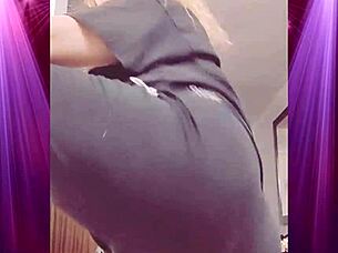 girlfriend shakes booty in boyfriend's clothes for domination