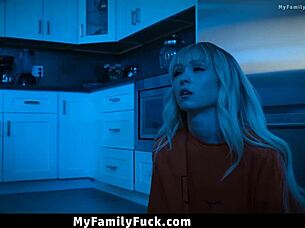 Stepbrother Blackmails His Stepsister For Sneaking Out Of The Home Late Night - Myfamilyfuck