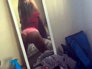 Ebony beauty twerks wildly eats her own cream and practices deepthroat skills