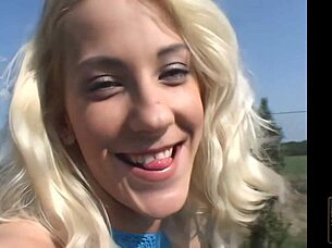 Double filled creampie with Justine Ashley in teen scene