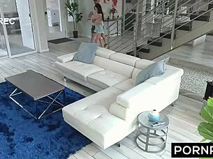 mia river rides big cock doggystyle, gets facial on her skinny waist and pussy.