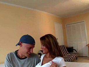 rough milf babe in wet t-shirt gets clothes ripped for orgasm