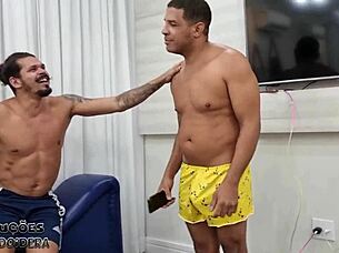 young karolzinha cums on two monster cocks backstage