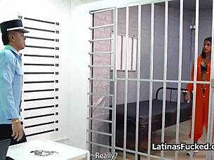 fucking that juicy latina inmate's pussy through the prison bars