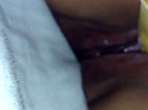 woman masturbates to orgasm with sextoy creampie!