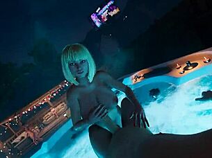 Brittney jerks cum player at house party