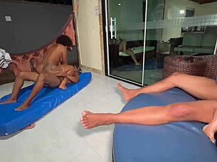 Primeira Troca de Casal com Enteada e Amiga na Mansao em Buzios