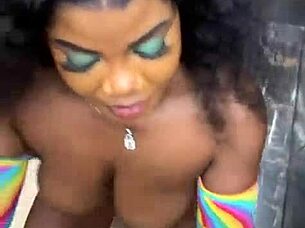 Fucked landlord's wife in elevator with blowjob and doggystyle