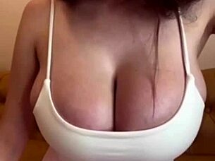 stepmother's big milky tits get a massage