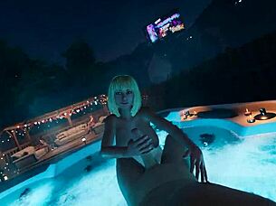 Brittney jerks cum player at house party