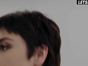 Does young Catherine Knight submit to her big dick lover while tied up?