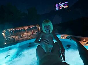 Brittney jerks cum player at house party