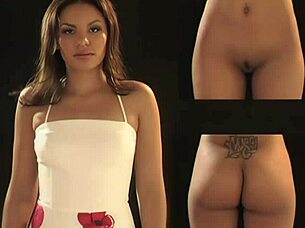 Dark Haired Babe Michelle Banks Enjoys Two Big Dicks in Double Penetration