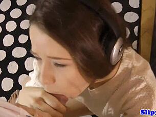 Dicksucking Teen Rides British Old Man's Cock!