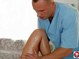 Fucked young masseuse's client Foxy Di anally