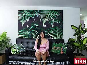 Petite Colombian amateur with huge ass in casting interview