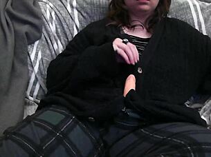 jacking off the strap with my bisexual partner, no audio needed