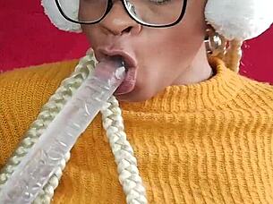 I am a latina slut swallowing dildo