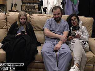 Jasmine Rose moans as her bush gets blasted in doggystyle.