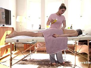 Ersties pretty girls massage each other to happy end