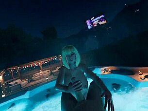 Brittney jerks cum player at house party