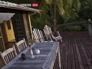 She says 'show me your tits on the beach' then 'let's fuck on the rocks'