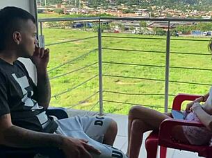 Stepsister gets horny watching, wants my big cock