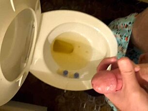 Horny guy masturbates his monster cock in solo session