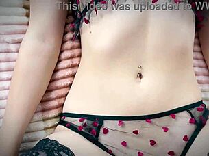 beautiful girl in sexy lingerie gets her wet pussy licked and fucked pov