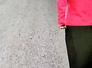 Slut exposes tits and ass on mexican public road