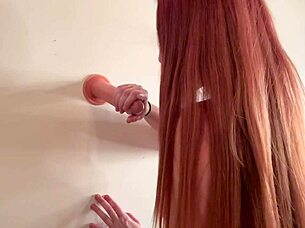 Italian long hair big tits milf Artemisia Love gives a handjob to her favorite dildo!