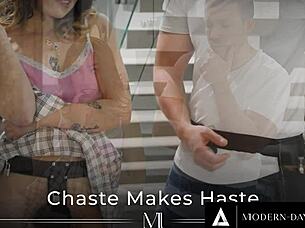 Modern-Day Sins - Virgin Chanel Camryn With Chastity Belt Wants Locksmith Codey Steele To Fuck Her