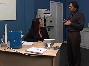 The big titty secretary takes her boss's cock in every hole from blowjob to cumshot teasing with her wet pussy