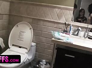 pretty teen girls pajama party glasses girl pussy pounded by friend strapon dildo