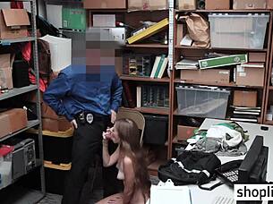 Petite Brunette Teen Busted And Fucked By Bad Cop In Office