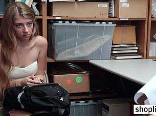 Petite Brunette Teen Busted And Fucked By Bad Cop In Office