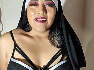 Horny nun craves cock in ass for creampie 😈