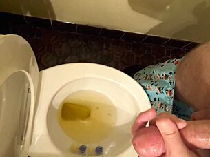 Horny guy masturbates his monster cock in solo session