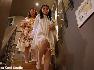 Gangbang with violet and virgin butterfly vs four black cocks 😈