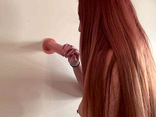 Italian long hair big tits milf Artemisia Love gives a handjob to her favorite dildo!
