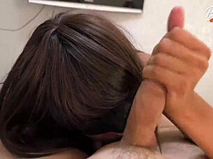 Sexy milf gives a sensual blowjob cum in mouth ball licking and sucking foreskin play 4k 1901