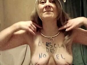 I am esclave f doing striptease and masturbation with magic wand